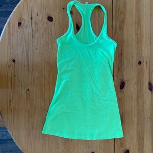 Neon green lululemon racer back activewear tank